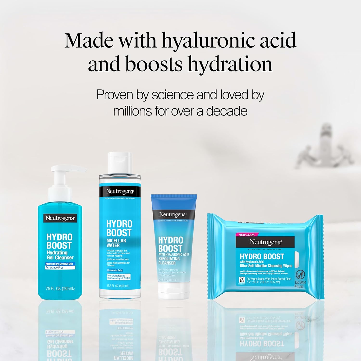 Neutrogena Hydro Boost Hydrating Gel Cleanser, Fragrance-Free, 7.8 fl. oz | Daily Face Wash Suitable for Sensitive Skin, Gentle Foaming Facial Cleanser, Noncomedogenic, With Hyaluronic Acid - Image 7