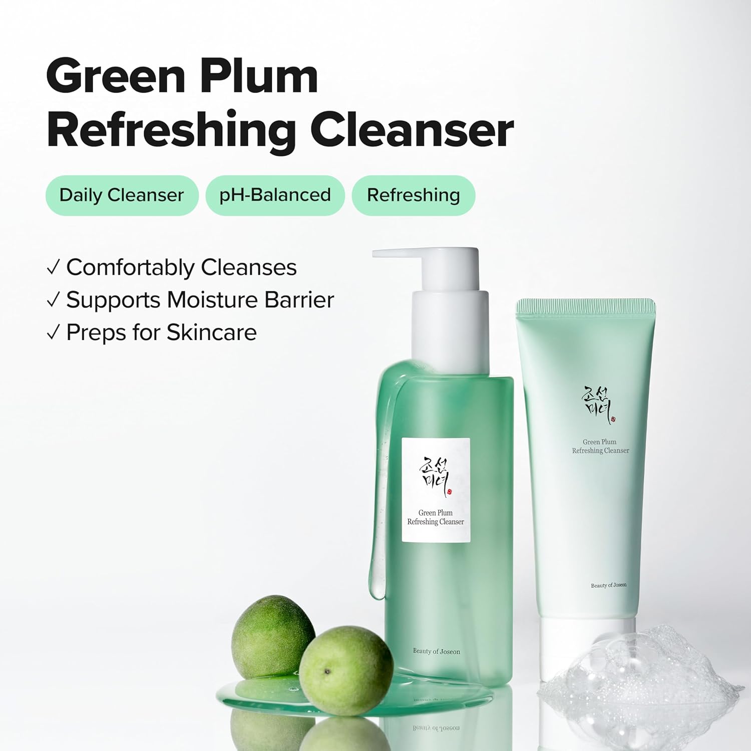 Beauty of Joseon Green Plum Refreshing Cleanser Gel Type Deep Pore Cleansing, Face Cleansers for All Skin Types, Korean Skincare 100ml, 3.38 fl.oz - Image 2