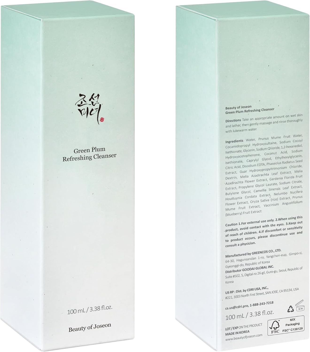 Beauty of Joseon Green Plum Refreshing Cleanser Gel Type Deep Pore Cleansing, Face Cleansers for All Skin Types, Korean Skincare 100ml, 3.38 fl.oz - Image 9