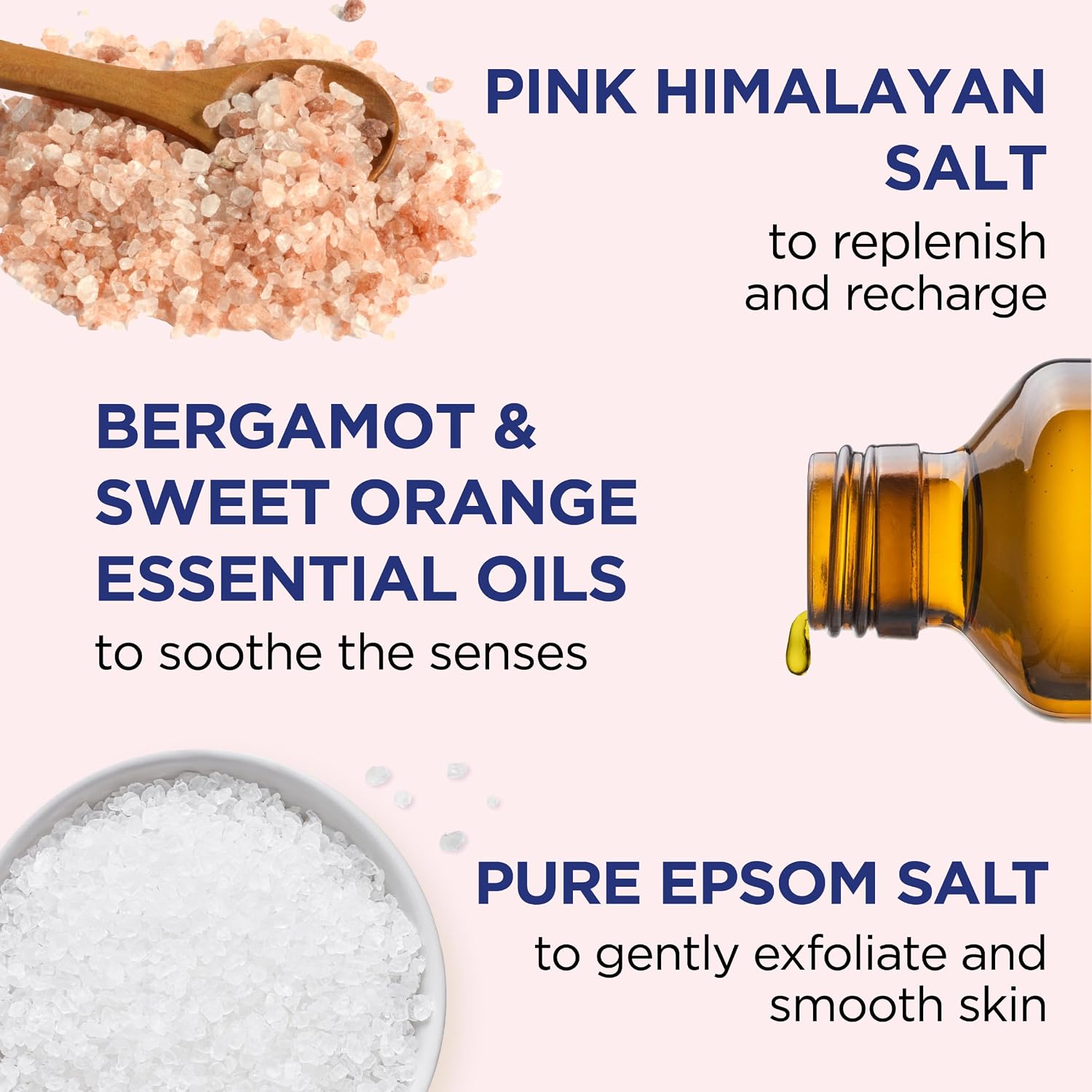 Dr Teal's Pink Himalayan Salt Body Scrub, Restore & Replenish with Pure Epsom Salt & Essential Oils, 16 oz (Pack of 3) - Image 2