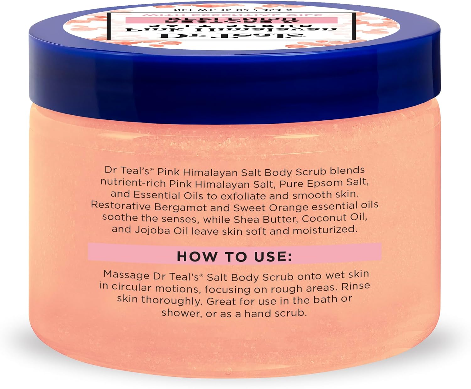 Dr Teal's Pink Himalayan Salt Body Scrub, Restore & Replenish with Pure Epsom Salt & Essential Oils, 16 oz (Pack of 3) - Image 8