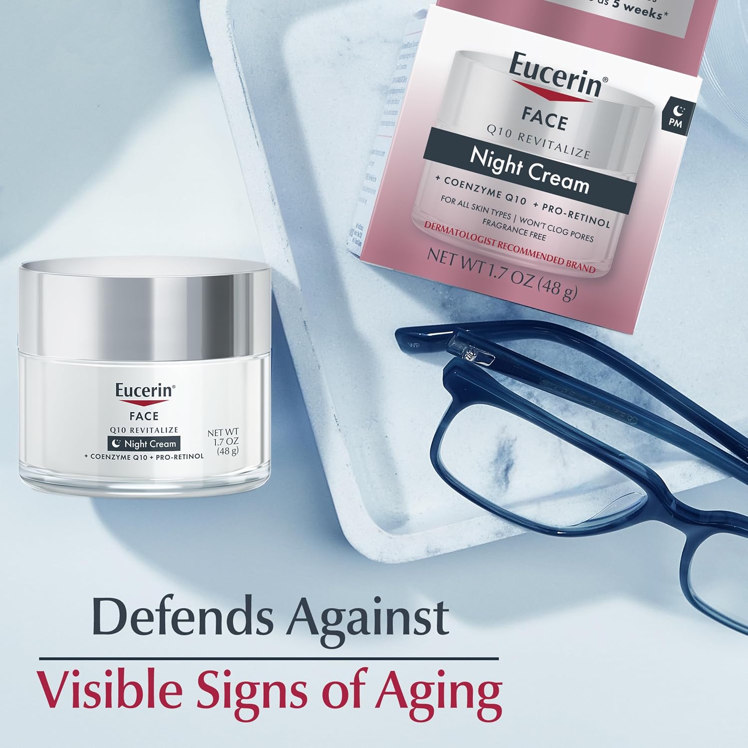 Eucerin Q10 Anti-Wrinkle Night Cream + Pro-Retinol, Facial Cream for Sensitive Skin, 1.7 Oz Jar - Image 6