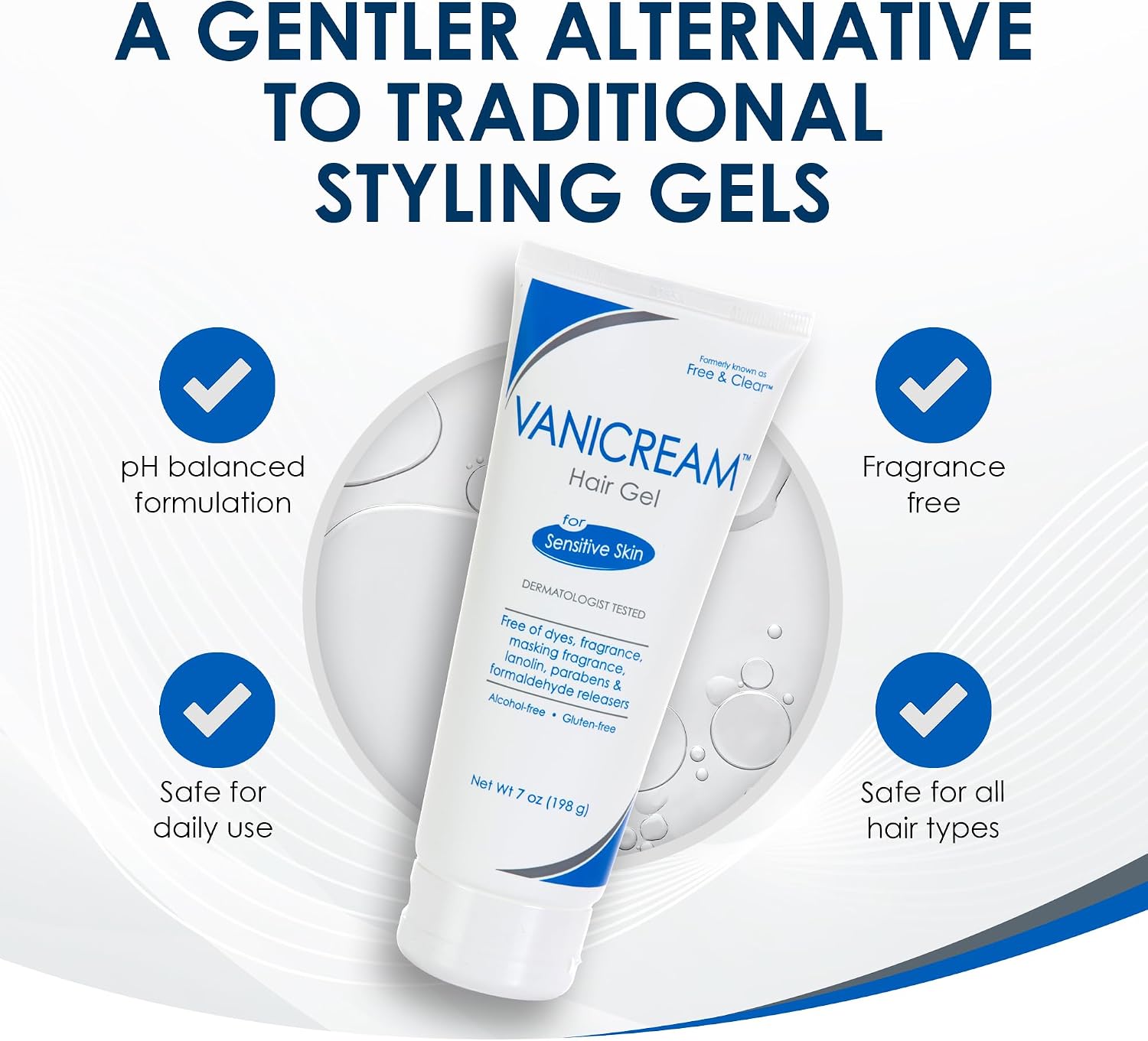 Vanicream Hair Gel, Styling Gel with Firm Hold & Non-Greasy Finish, 7 Oz | Formulated without Common Irritants for Sensitive Skin, Helps Control Static and Add Volume, Dermatologist Tested - Image 3